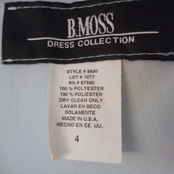 B. Moss Size 4 Blue Floral lined sleeveless - Picture 4 of 8